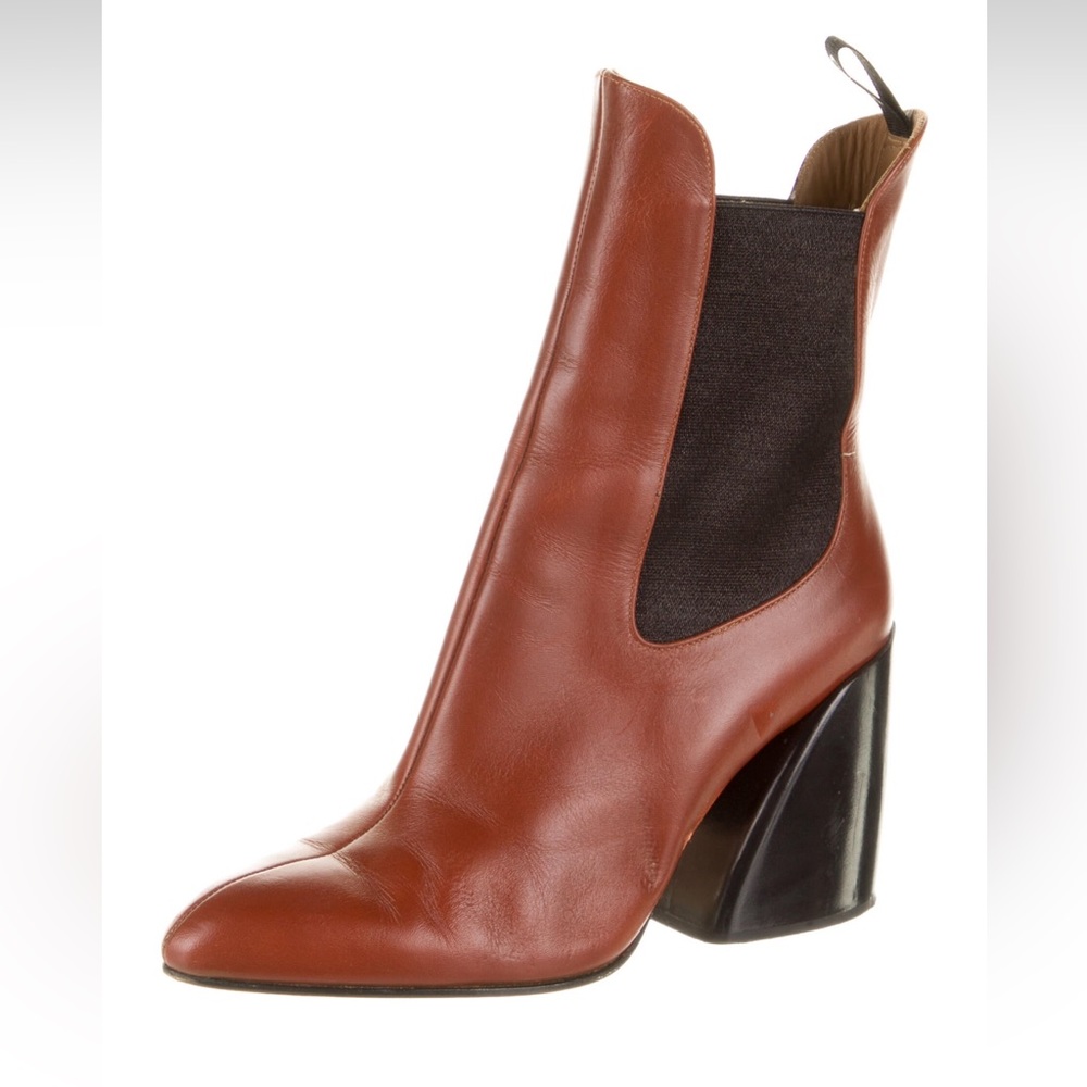 Chloe brick brown heel boots